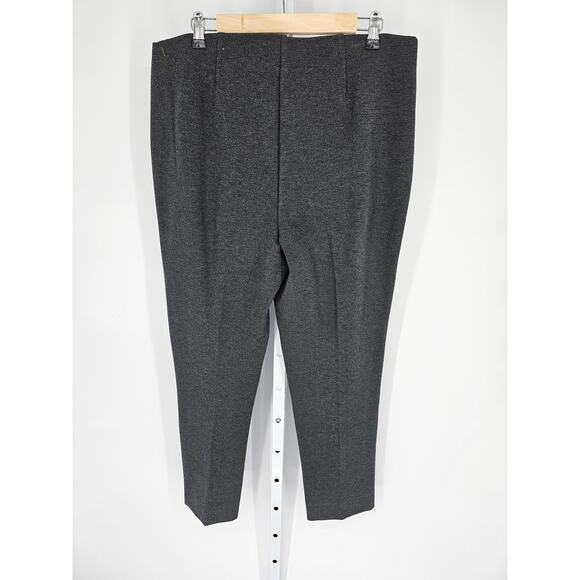 Chico's Women's Gray Heathered Pull On High-Rise Button Leg Trousers Size 2.5 - Picture 2 of 4